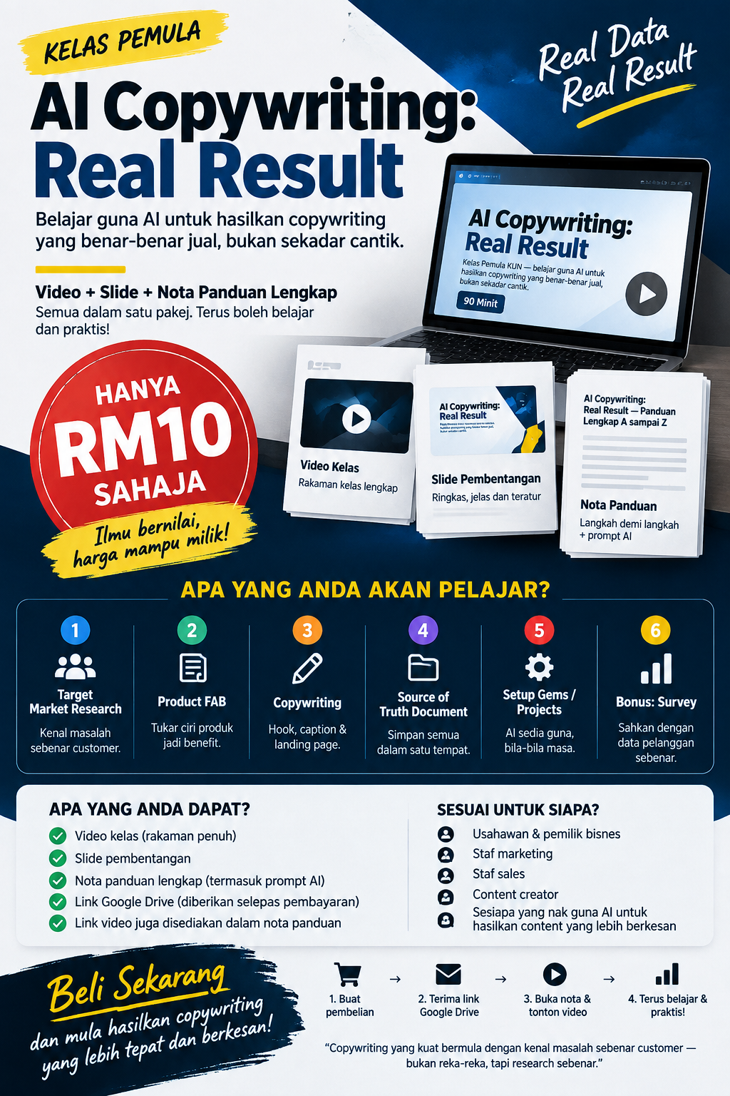 AI Copywriting: Real Result — Video + Slide + Nota Panduan